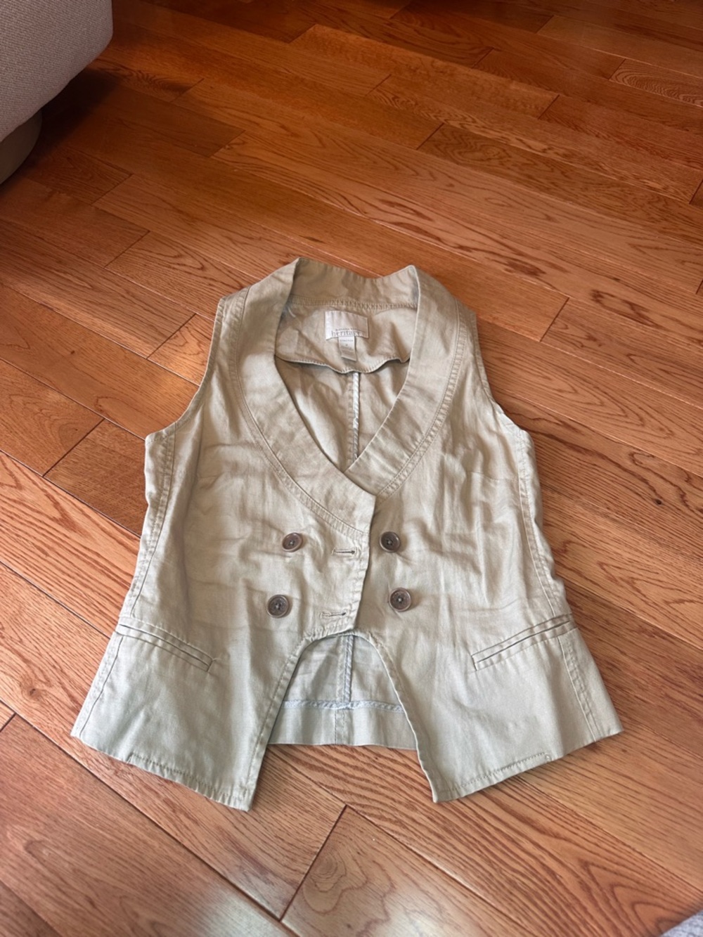 Banana Republic Heritage Sleeveless Linen-Blend Vest in Beige